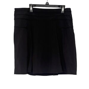 Athleta Trekkie Skort Black Sz 6 Zip Pocket Stretch Hiking Travel Skirt Shorts